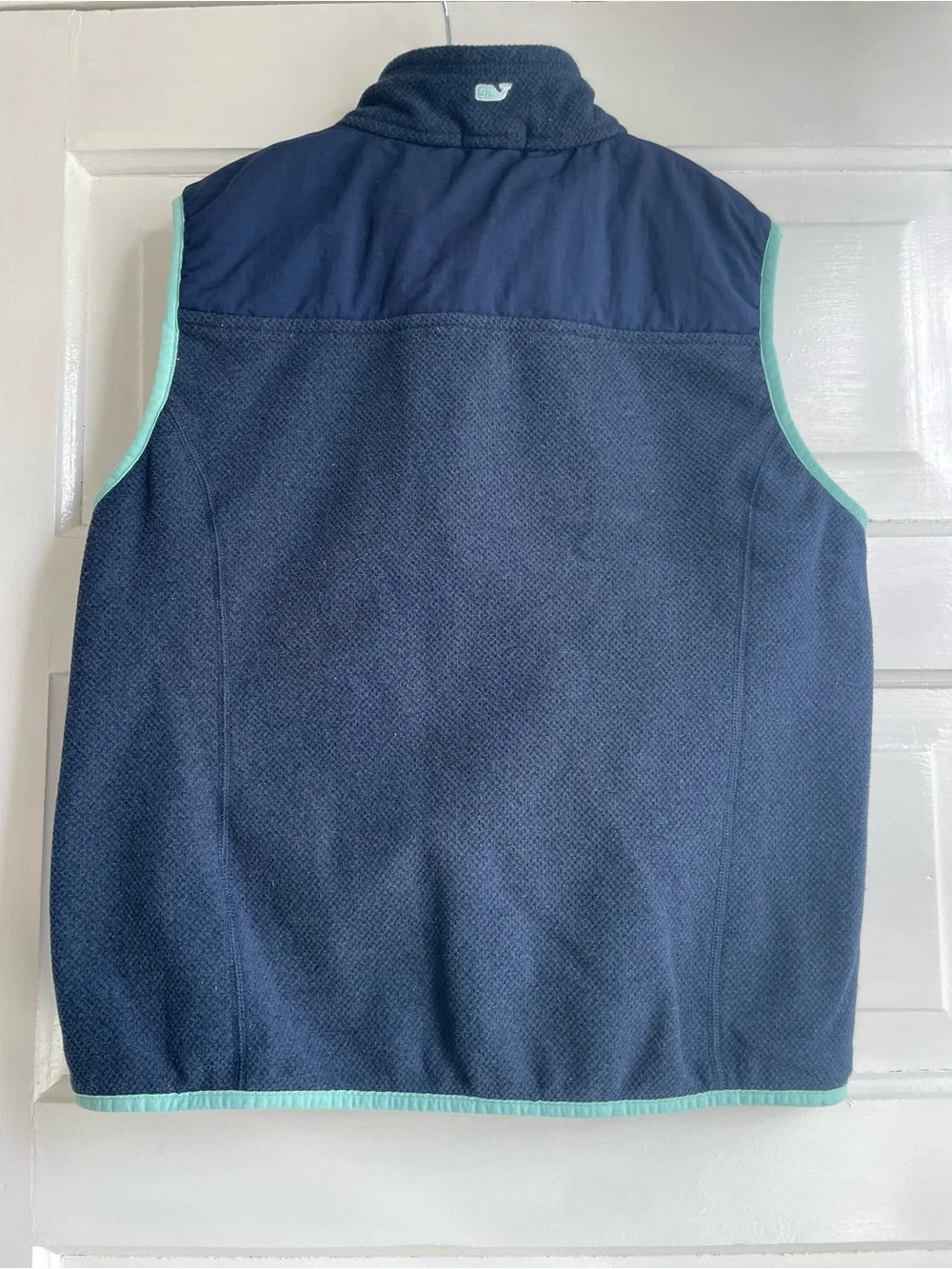 Vineyard Vines Boys Fleece Zip Vest Navy Blue and Teal Vest Size L